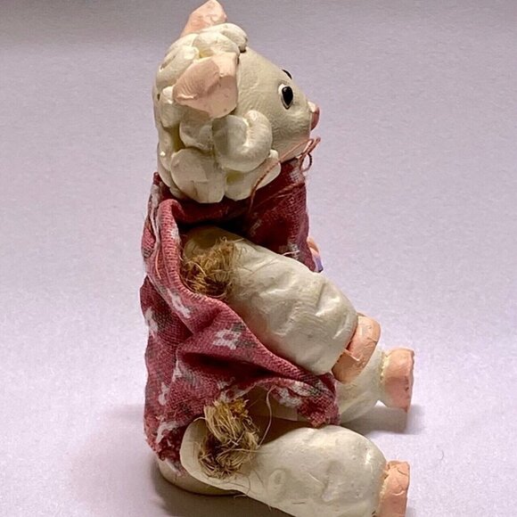 Russ & Co. 13900 Country Kin Sculptstone Jointed Lamb Figurine Shelf Sitter VTG - Picture 4 of 10